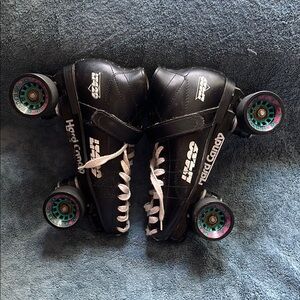 Hard Candy by Pacer Black Roller Skates with White Laces